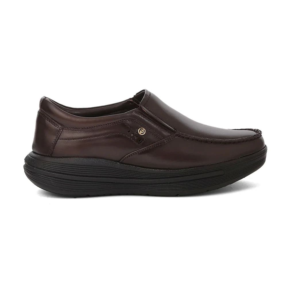 Healers LER-2 Men's Brown Leather Formal Shoes with GEL INSOLE & Elastic Comfort — photo 2
