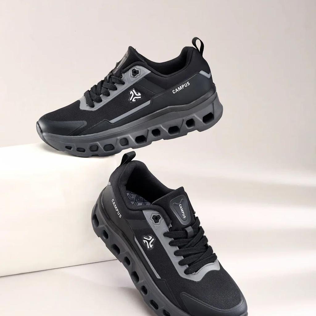 TRASKO Black Men's Running Shoes