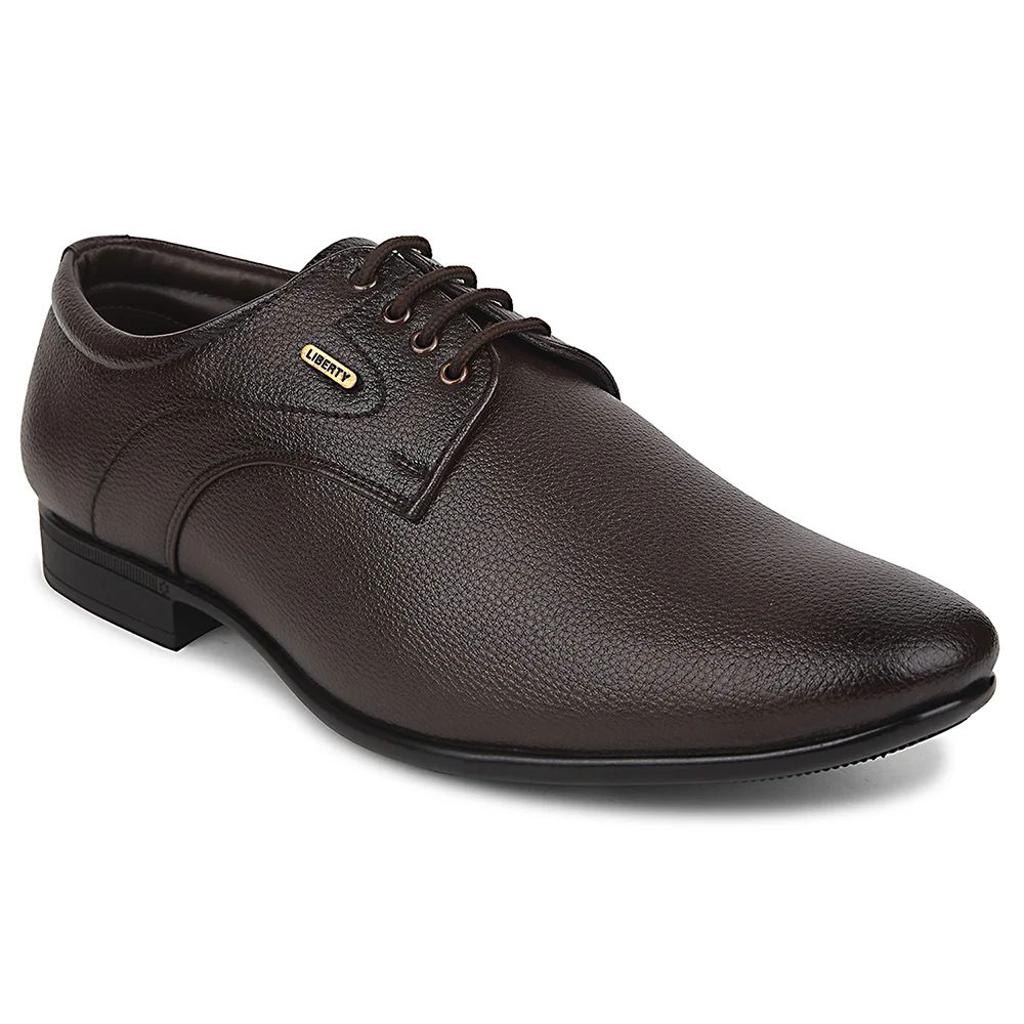 Fortune Brown Formal Lacing Derby Shoes For Men UVL-131 By Liberty