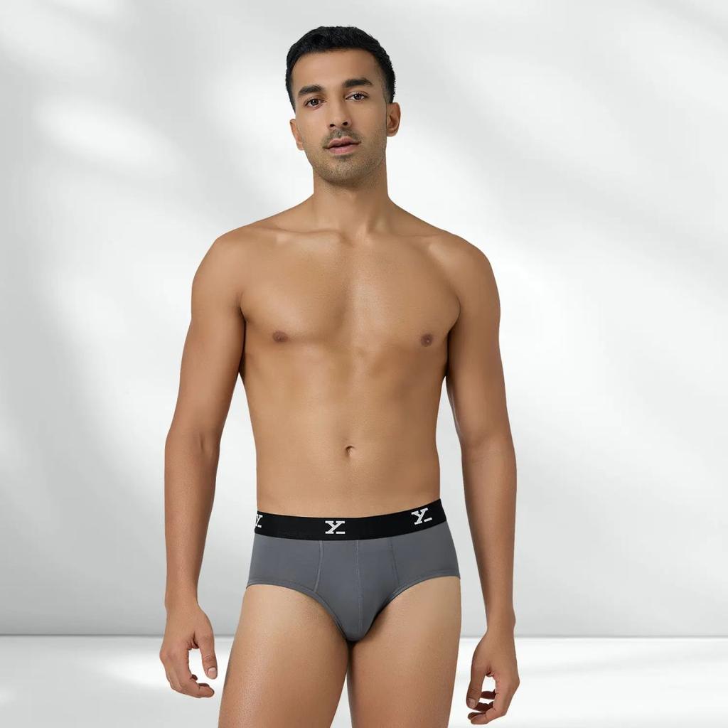 Super Combed Cotton-Modal Briefs - Charcoal Grey — photo 6