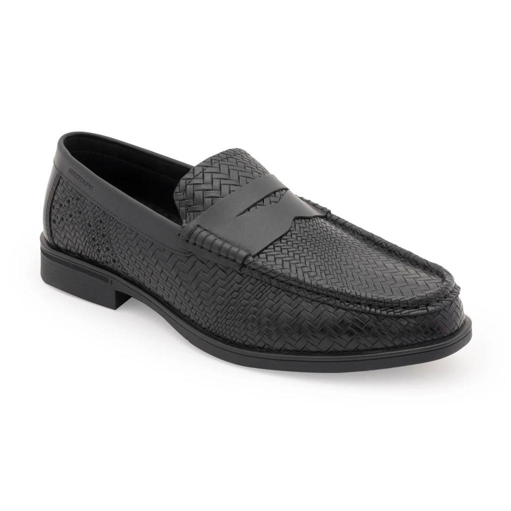 Moccasin Shoes for Men in Black | Formal Slip-On Shoes