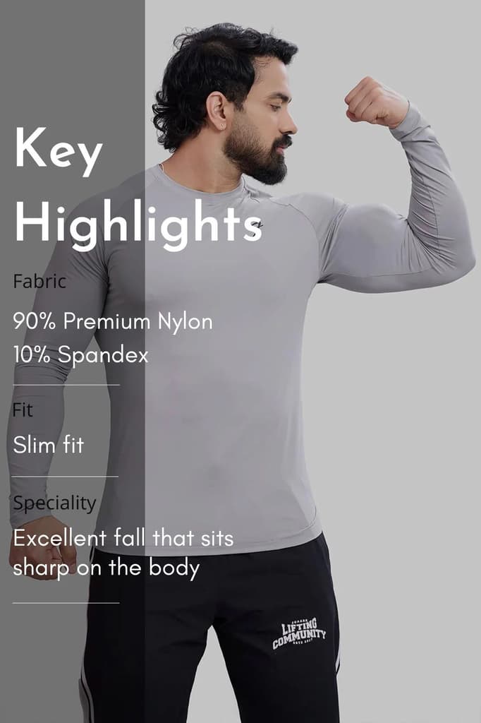 Bare Nylon Fullsleeves T-shirt Light Grey — photo 7