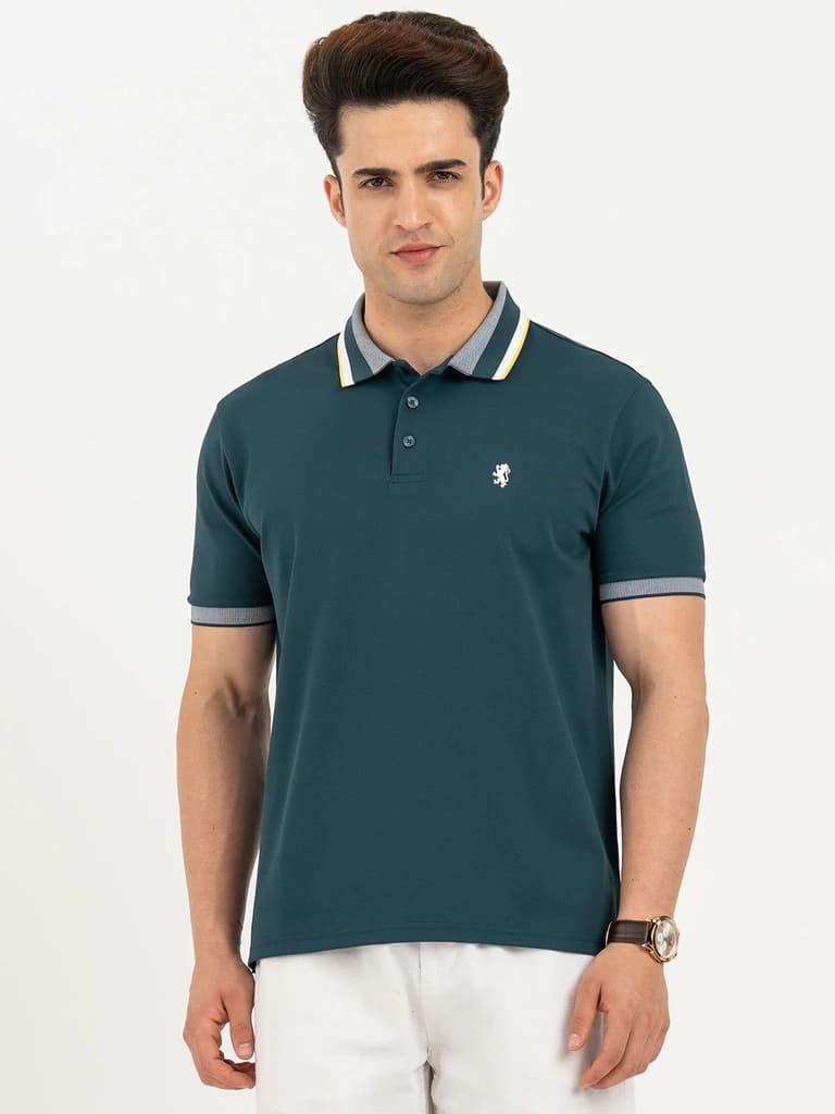 Polo T Shirts for Men in Deep Teal | Classic Polo T Shirts