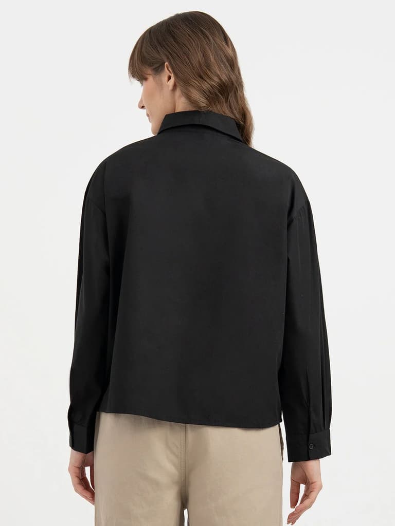 Shirts for Women in Black | Casual Cotton Shirt — photo 3