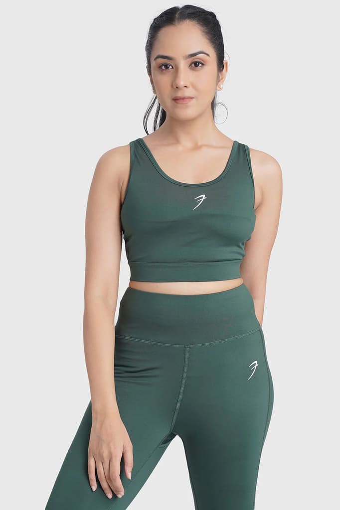 Active Full Support Sports Bra Green — XS