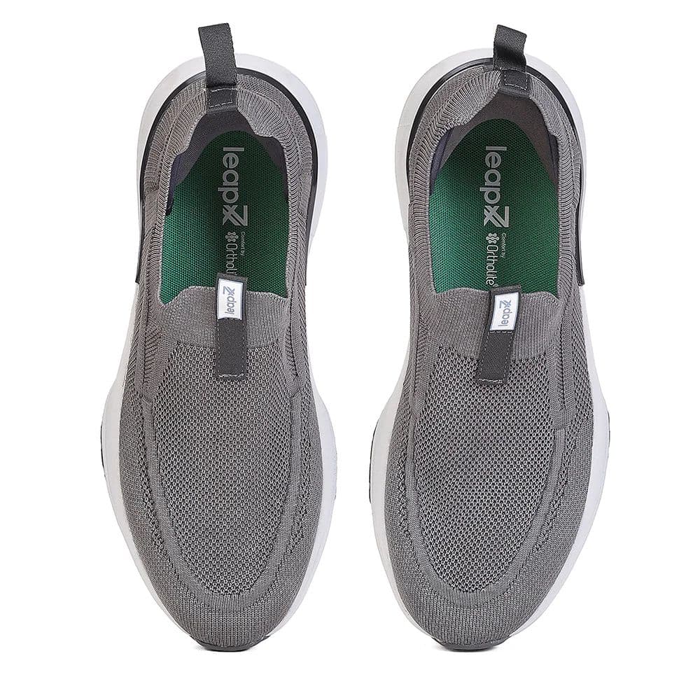 Leap7X by Liberty Men's CHICAGO-1 Dark Grey Slip-On Walking Shoes - EAZYGO Technology with Ortholite Insole — photo 6