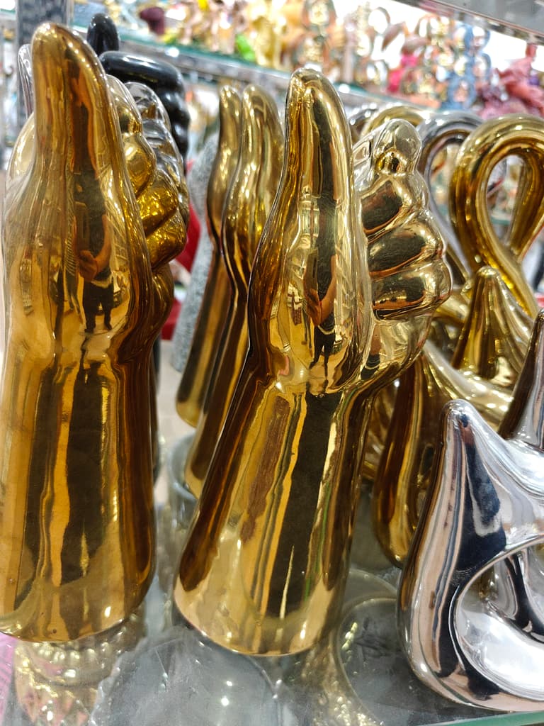 Gold Finger Statue | Decorative | Metal | Unknown