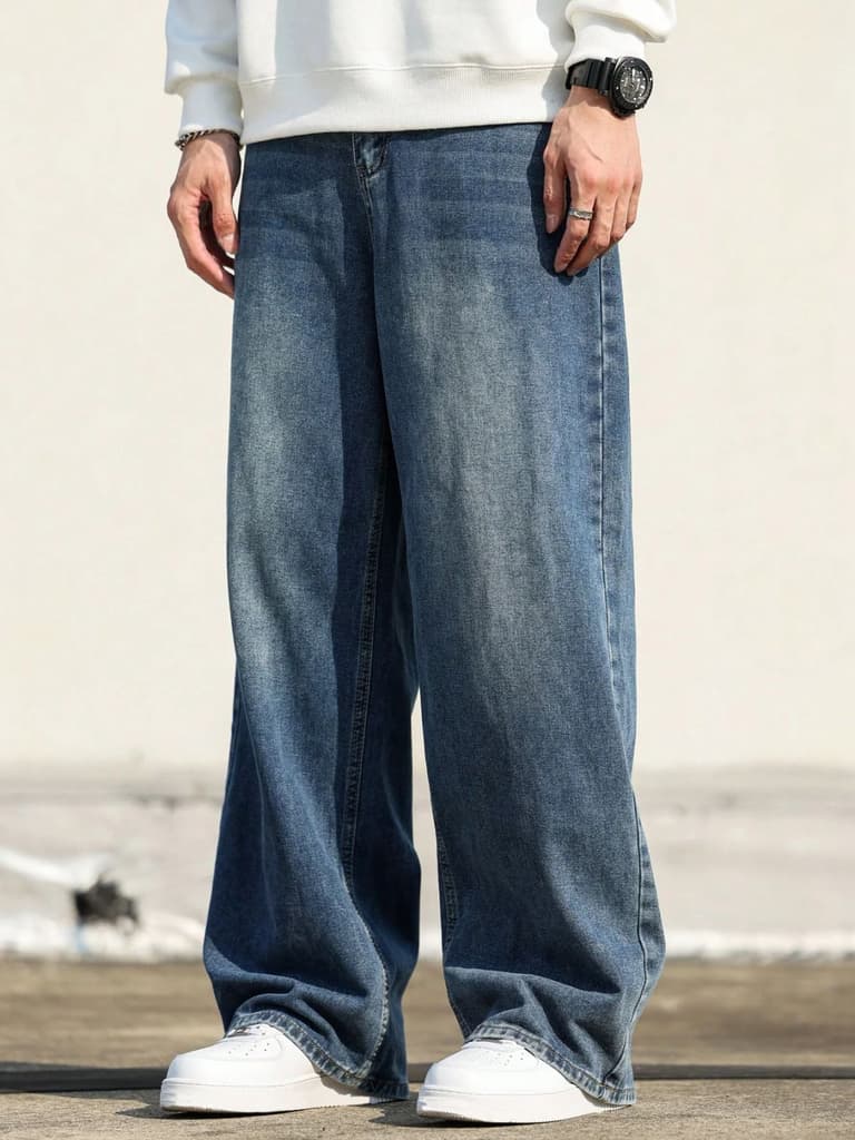Phantom Blue Baggy Jeans — photo 8