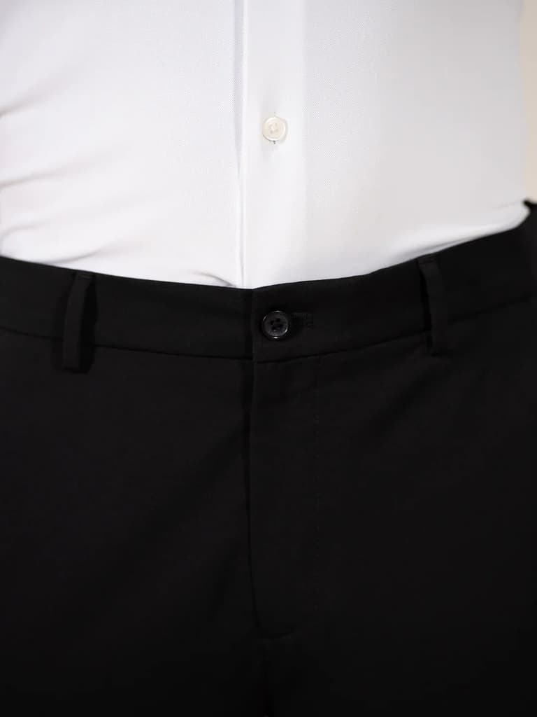 Weekday Black 925 Relaxed Fit Smart Formal Trousers — photo 6