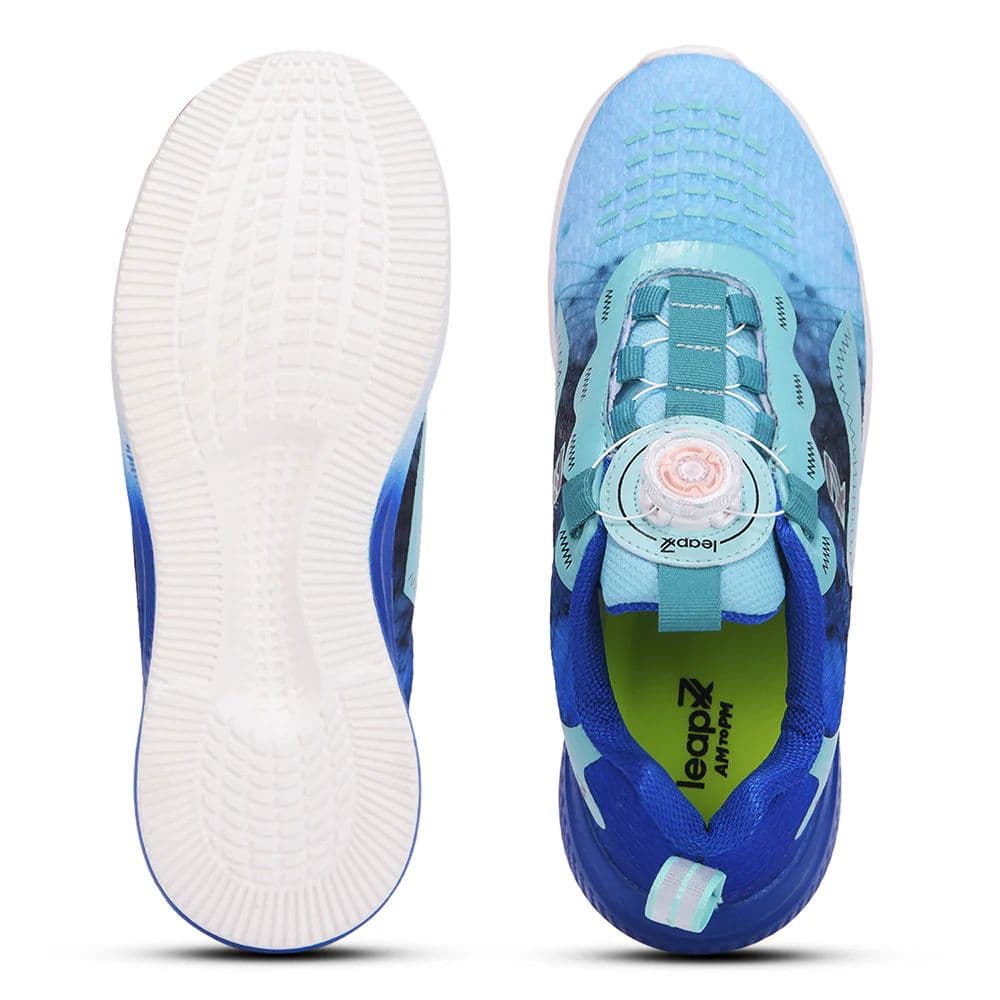LEAP7X BOUNCEBUDE Sea Green Sports Non Lacing Jogging Shoes for Kids by Liberty — photo 5