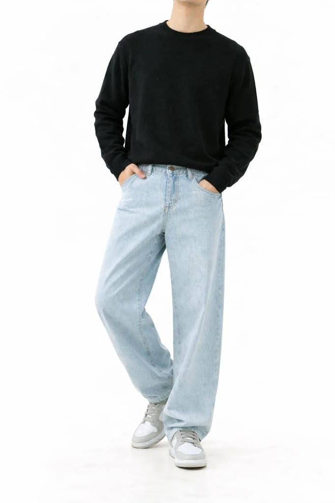 Blue Fade Out Loose Straight Fit Jeans — photo 7