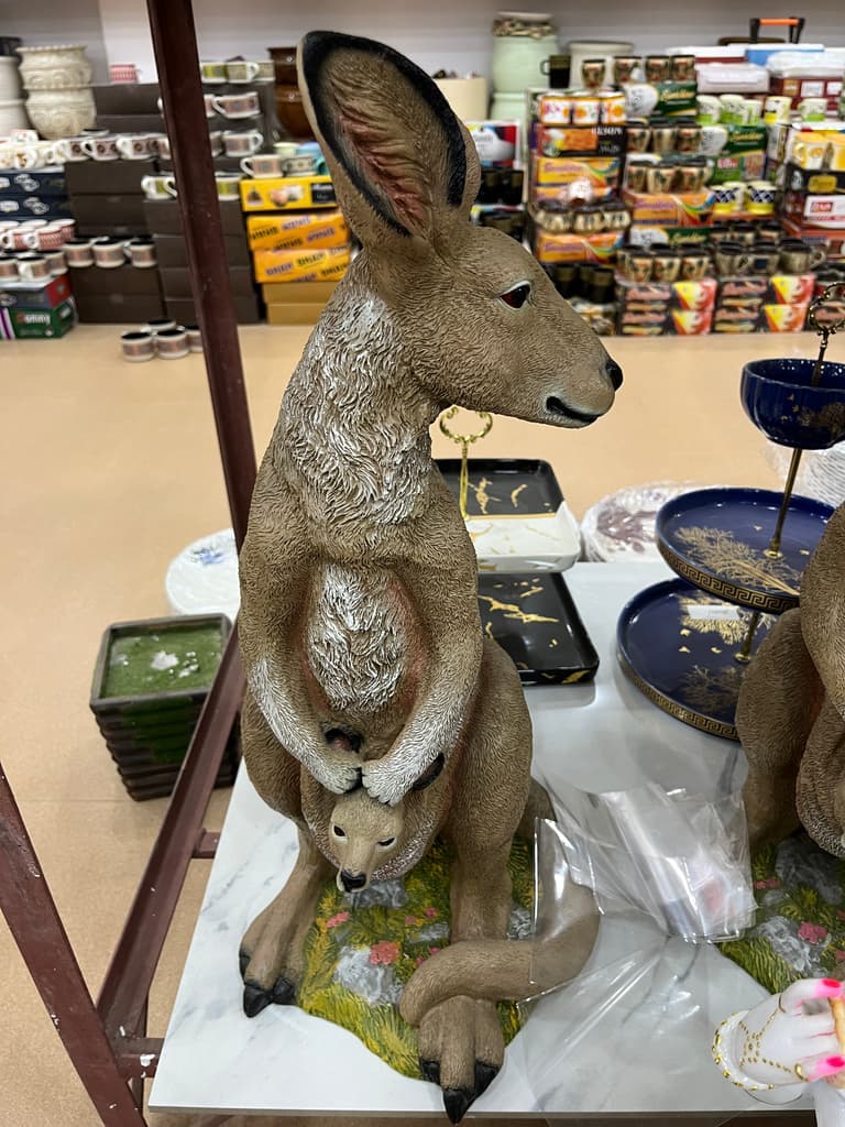 Kangaroo Family Statue | Sculpture | Bronze | Brown and Tan