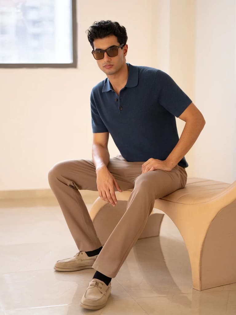 Malai Khaki Soft-touch Slim Fit Power Stretch Pants — photo 3