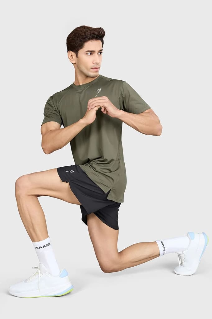Laser Cut Running T-shirt Olive — photo 2