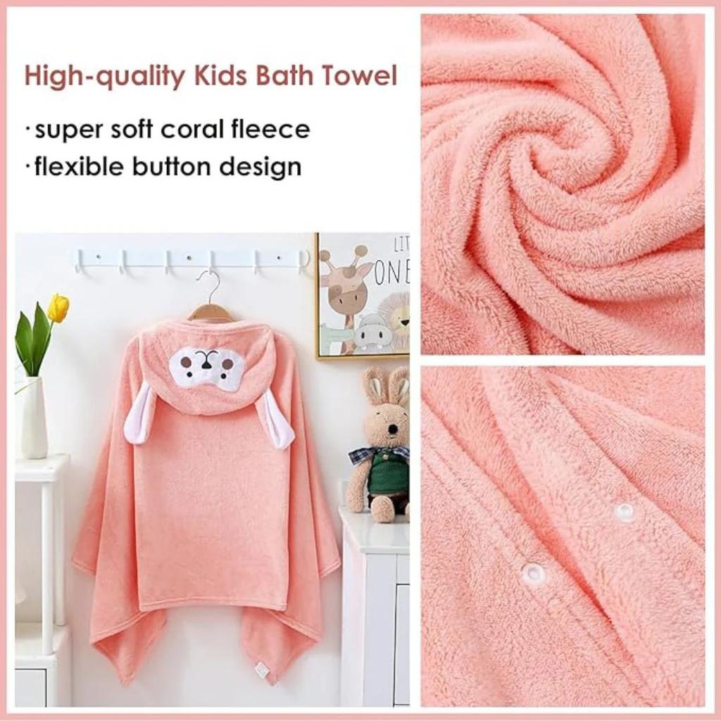 Baby Hooded Towel – Soft Coral Fleece Bath-Beach Towel for Boys and Girls — photo 3