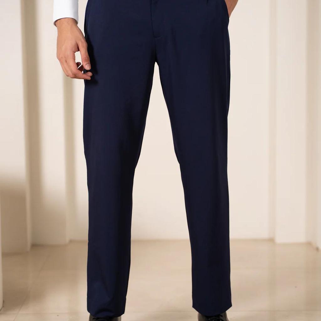 Workday Navy 925 Relaxed Fit Smart Formal Trousers