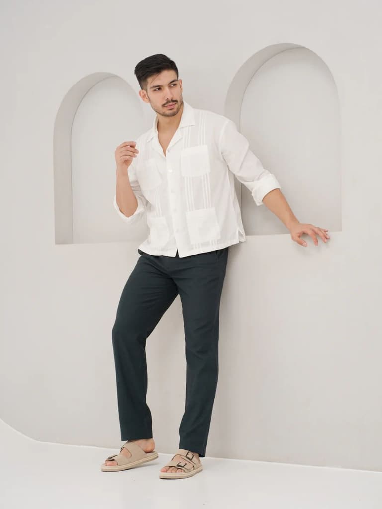 Everen Green 100% Linen Pants
