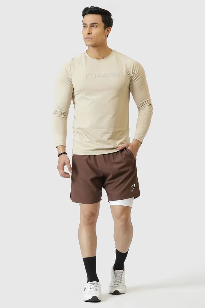 2 in 1 Compression Shorts Brown — photo 4