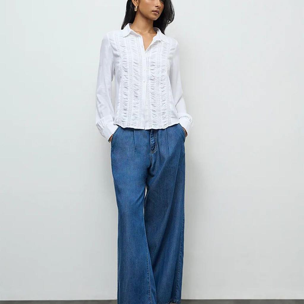 LOV Off-White Lace Embroidered Shirt