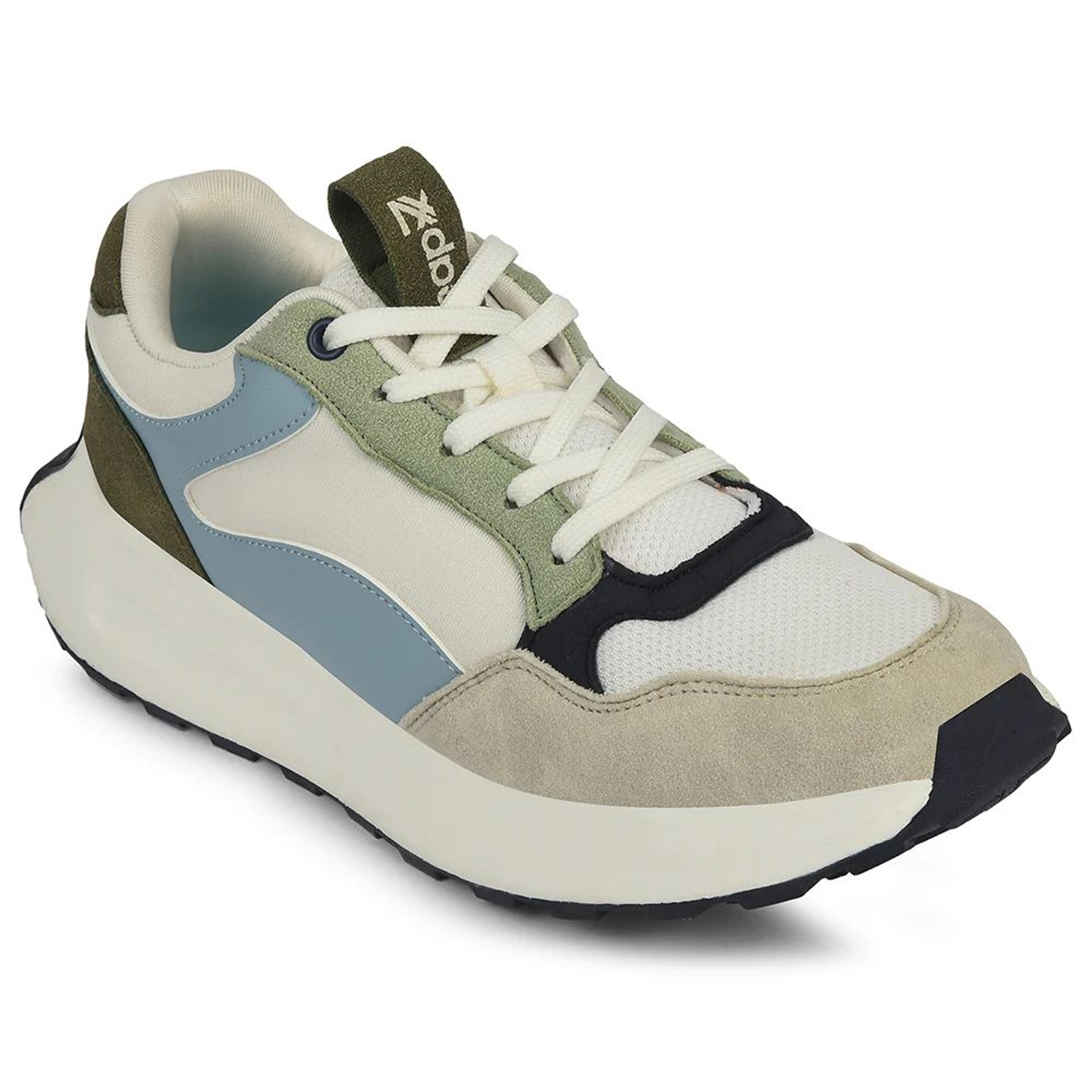 Leap7x Light Grey Sports Lacing Running Shoes For Kids ZLP-XK-01 By Liberty