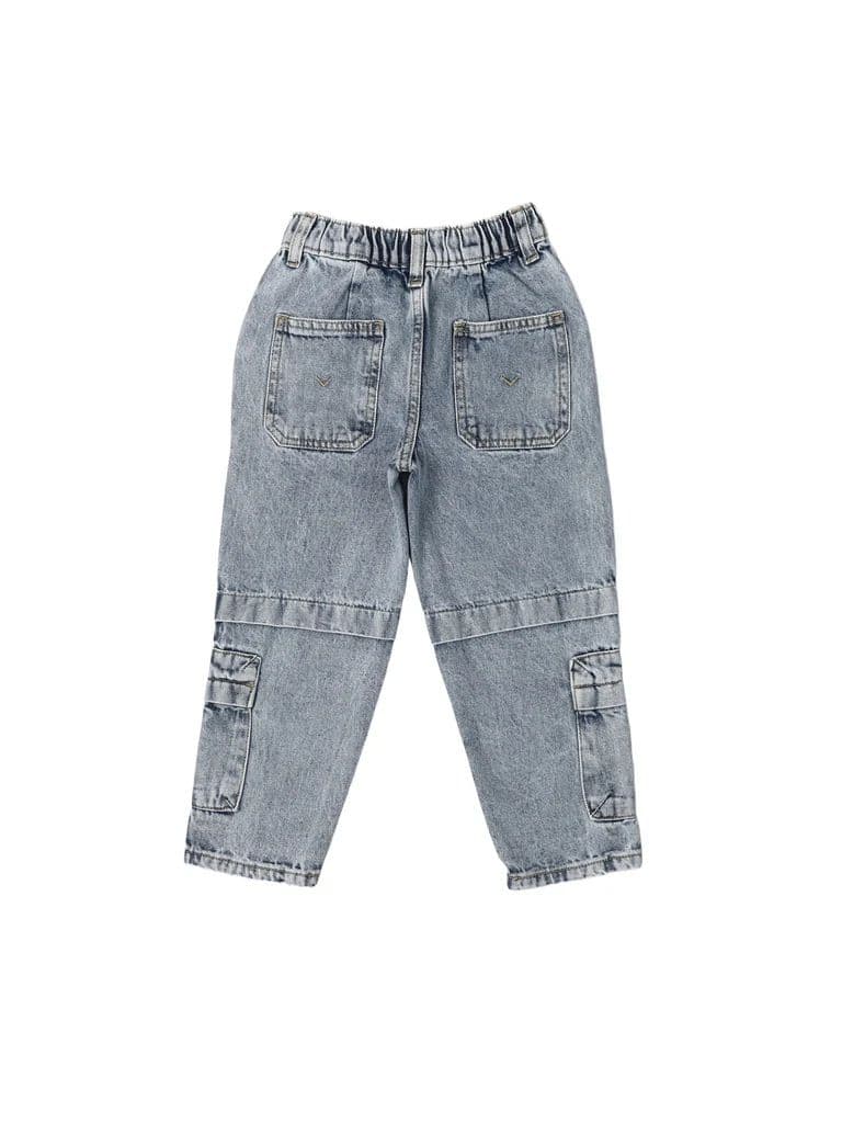HOP Kids Boys Blue Straight Fit Cargo Jeans — photo 4
