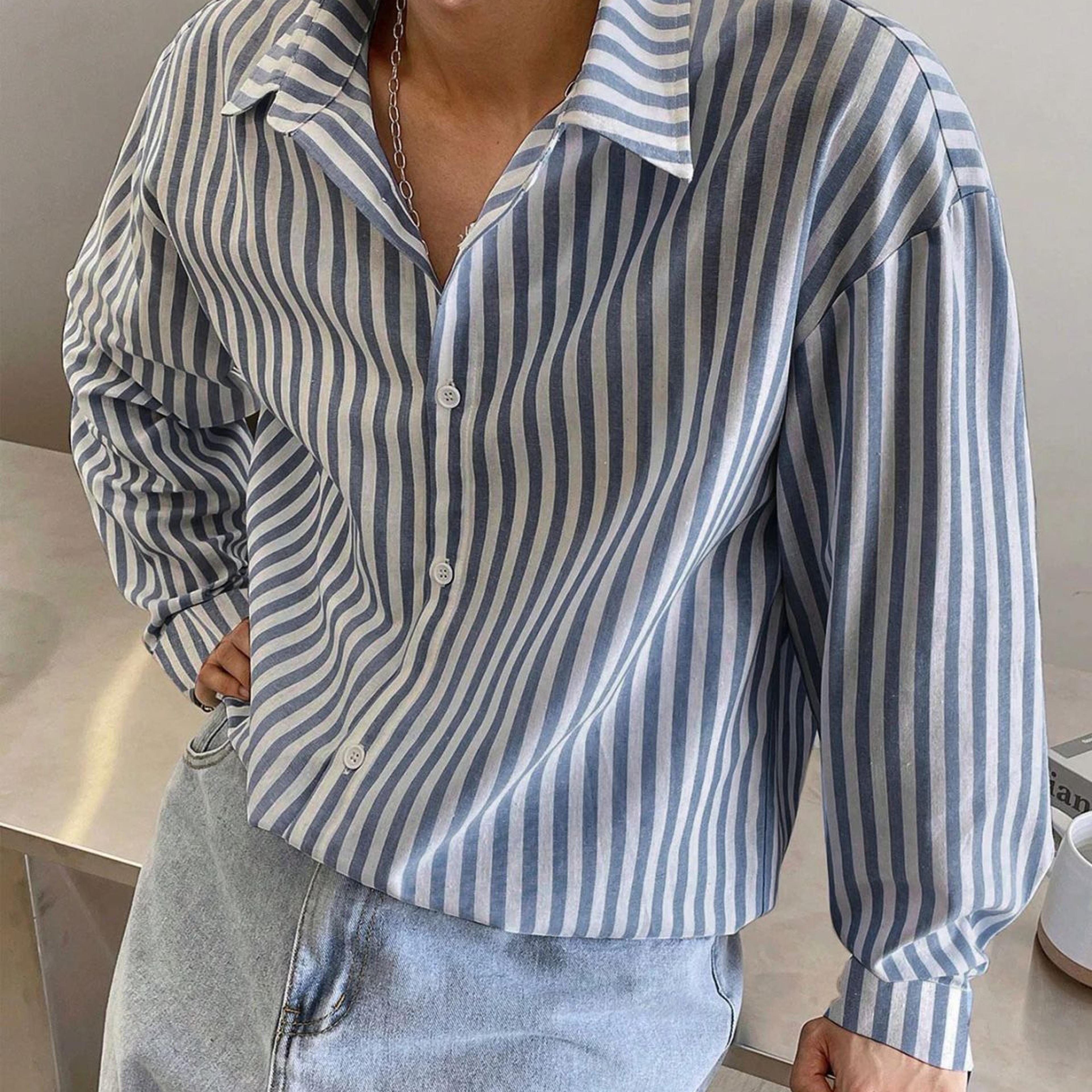 Modern Stripe Collared Shirt