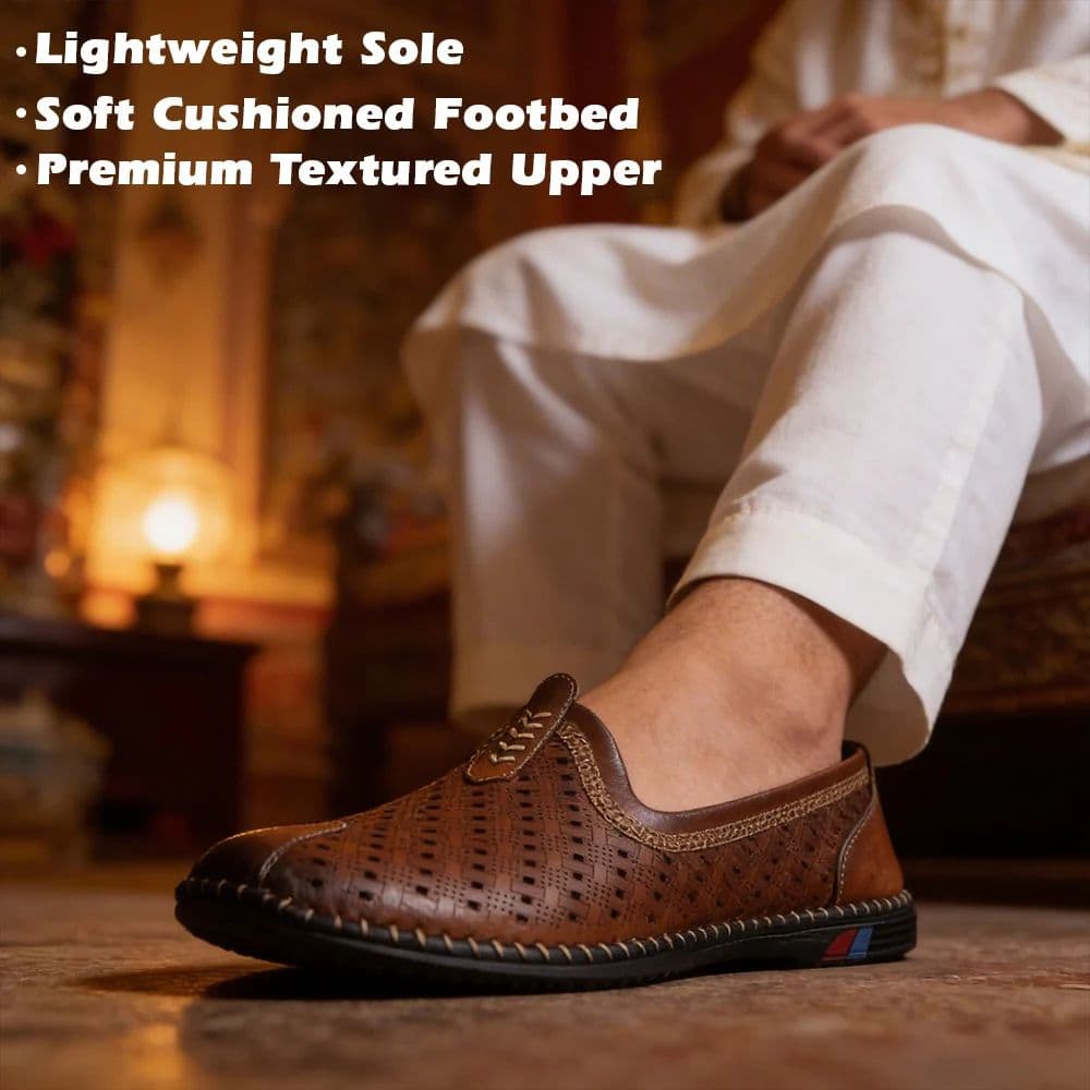 Fortune BMR-13E Tan Casual Non Lacing Juttis for Men By Liberty — photo 3