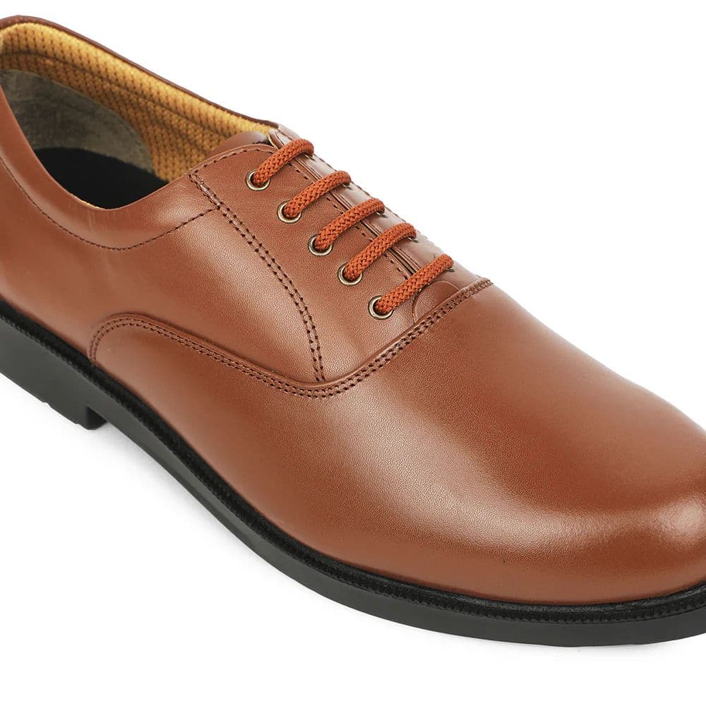 Freedom Tan Classic Oxford Police Shoes For Men 5238-219WT By Liberty — photo 5