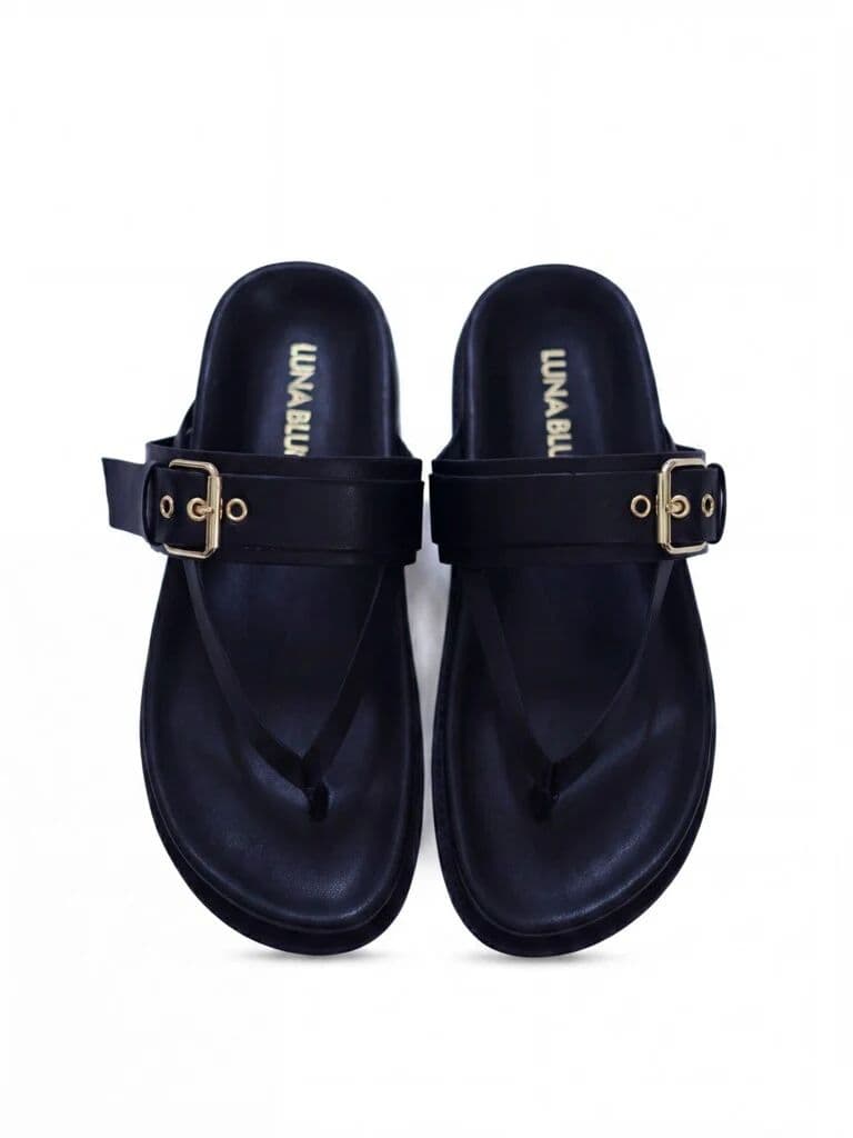 LUNA BLU Black Side Buckle Comfort Sandals — photo 3