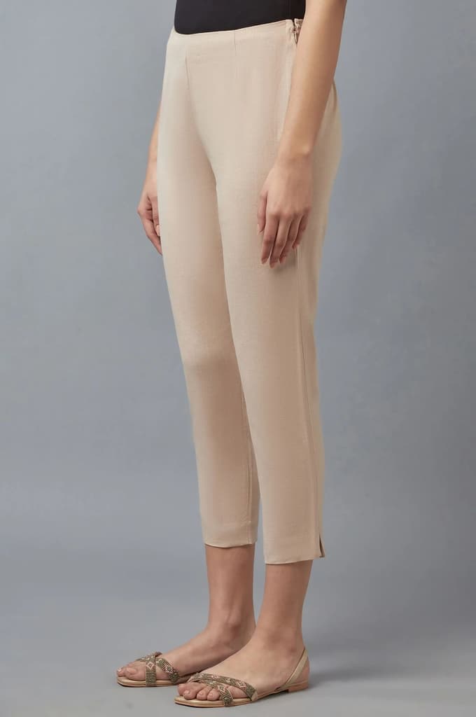Beige-coloured Ankle-Length Trousers — photo 3