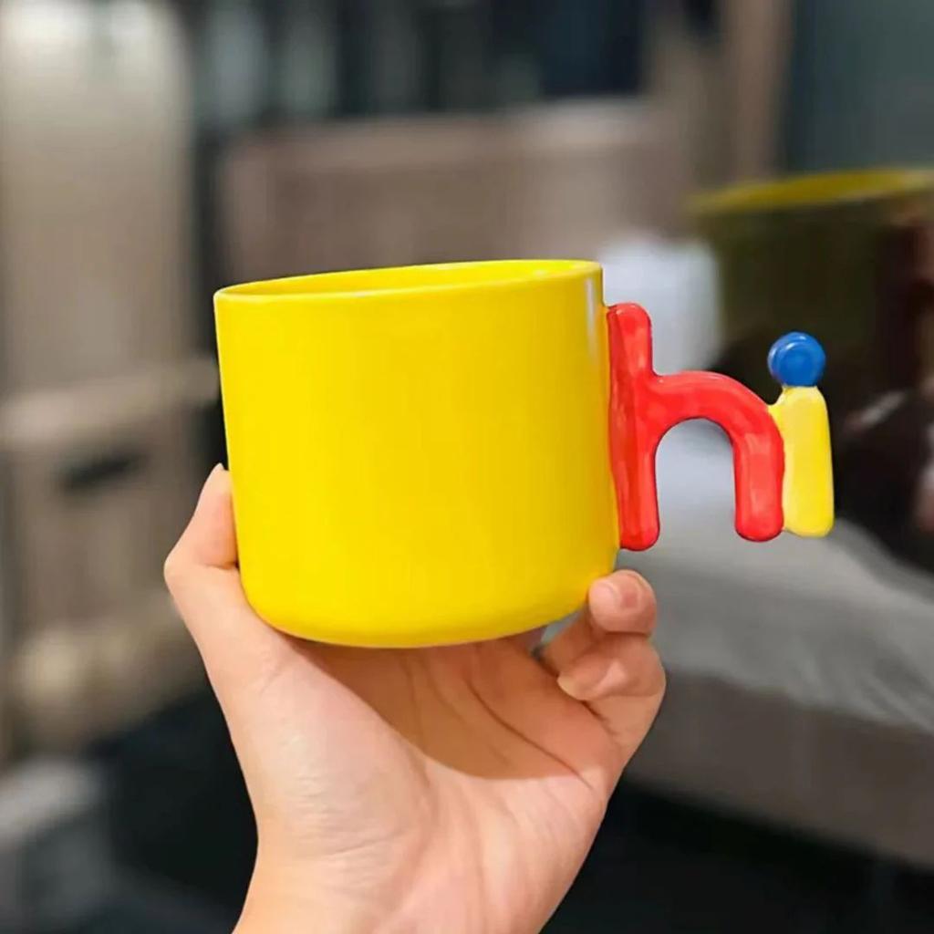 Say Hi Mug – Pop Color Ceramic Conversation Starter — Yellow