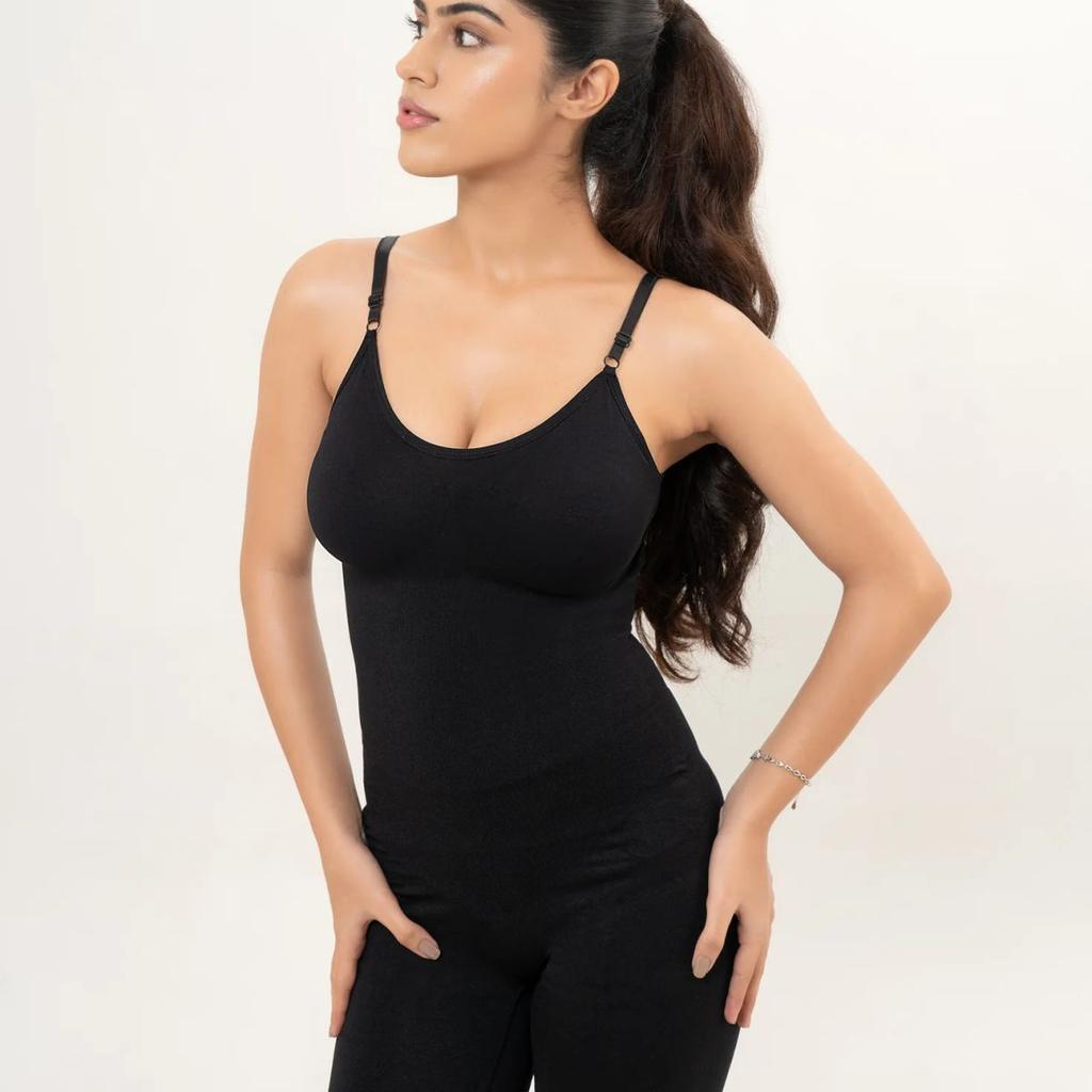 Essentials Black Mid Thigh Bodysuit