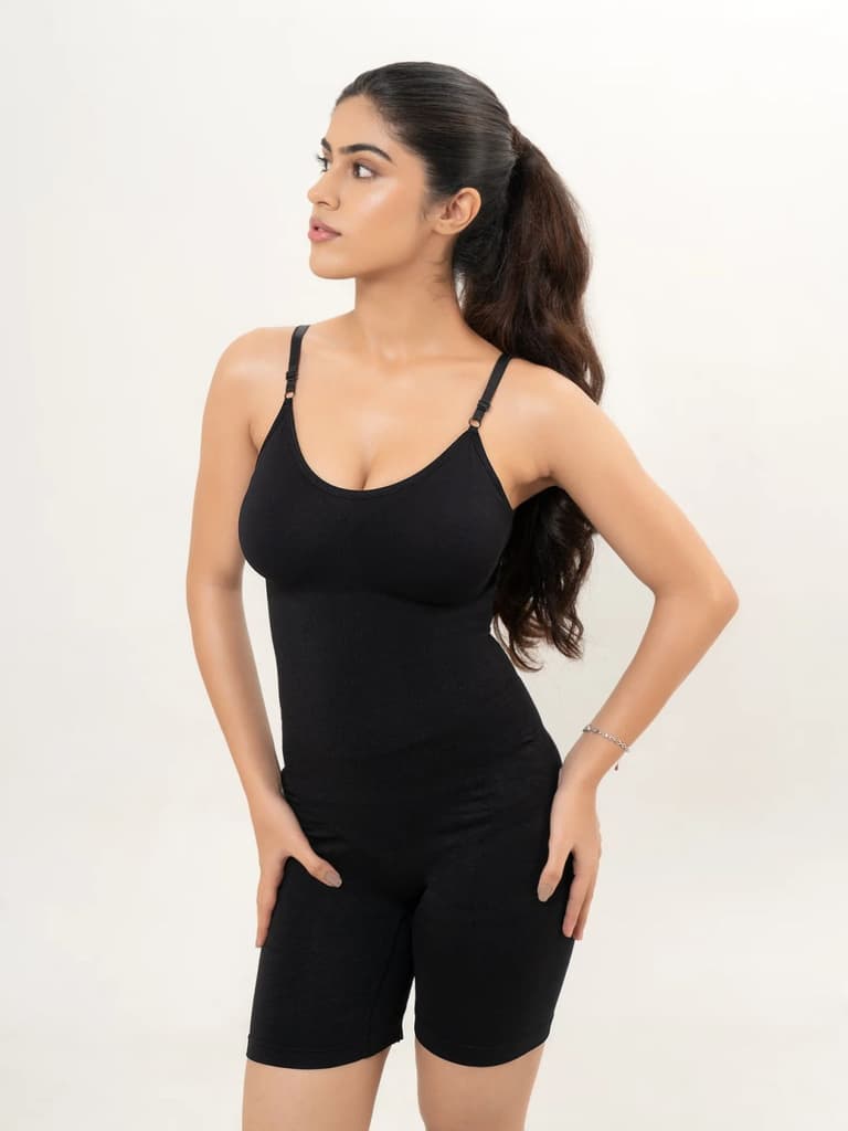 Essentials Black Mid Thigh Bodysuit — Black / XS / Paradox by Prada