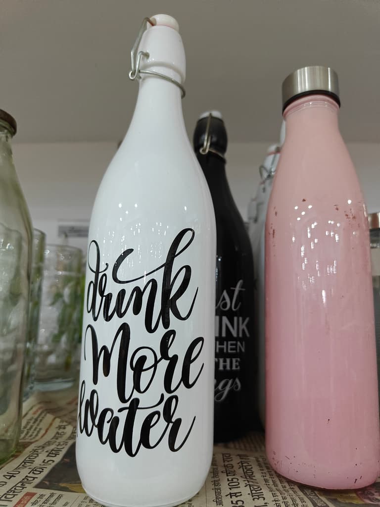 Drink More Water Bottle | Water | Plastic | White