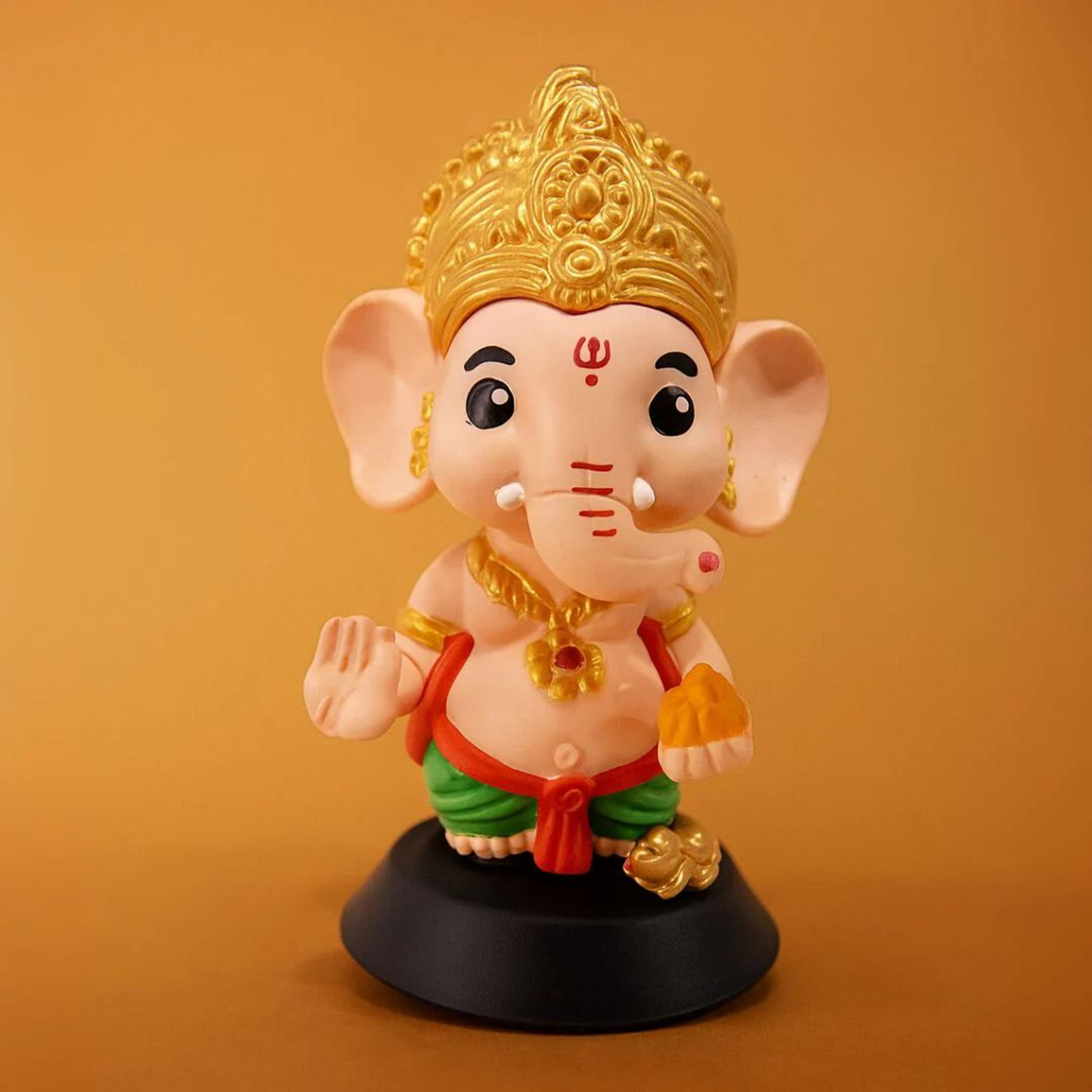 Ganpati Bappa Idol – Cute Baby Ganesha PVC Statue