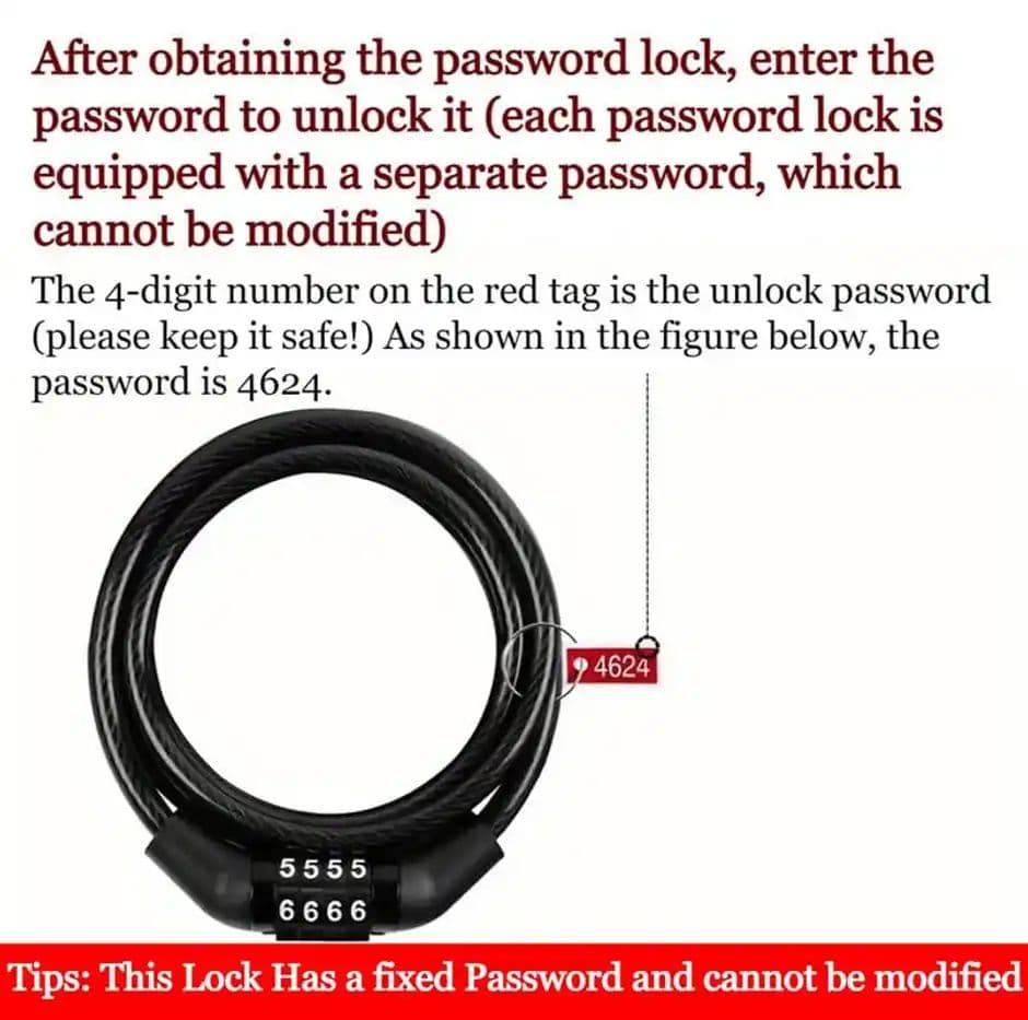 Motorzee Numeric Lock for bike and cycle