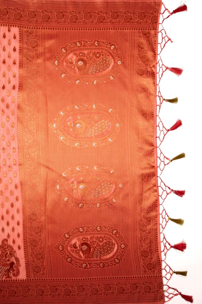 Mimosa Women's Woven Design Banarasi Style Art Silk Saree With Blouse Piece : SA00001809GJFREE — photo 7