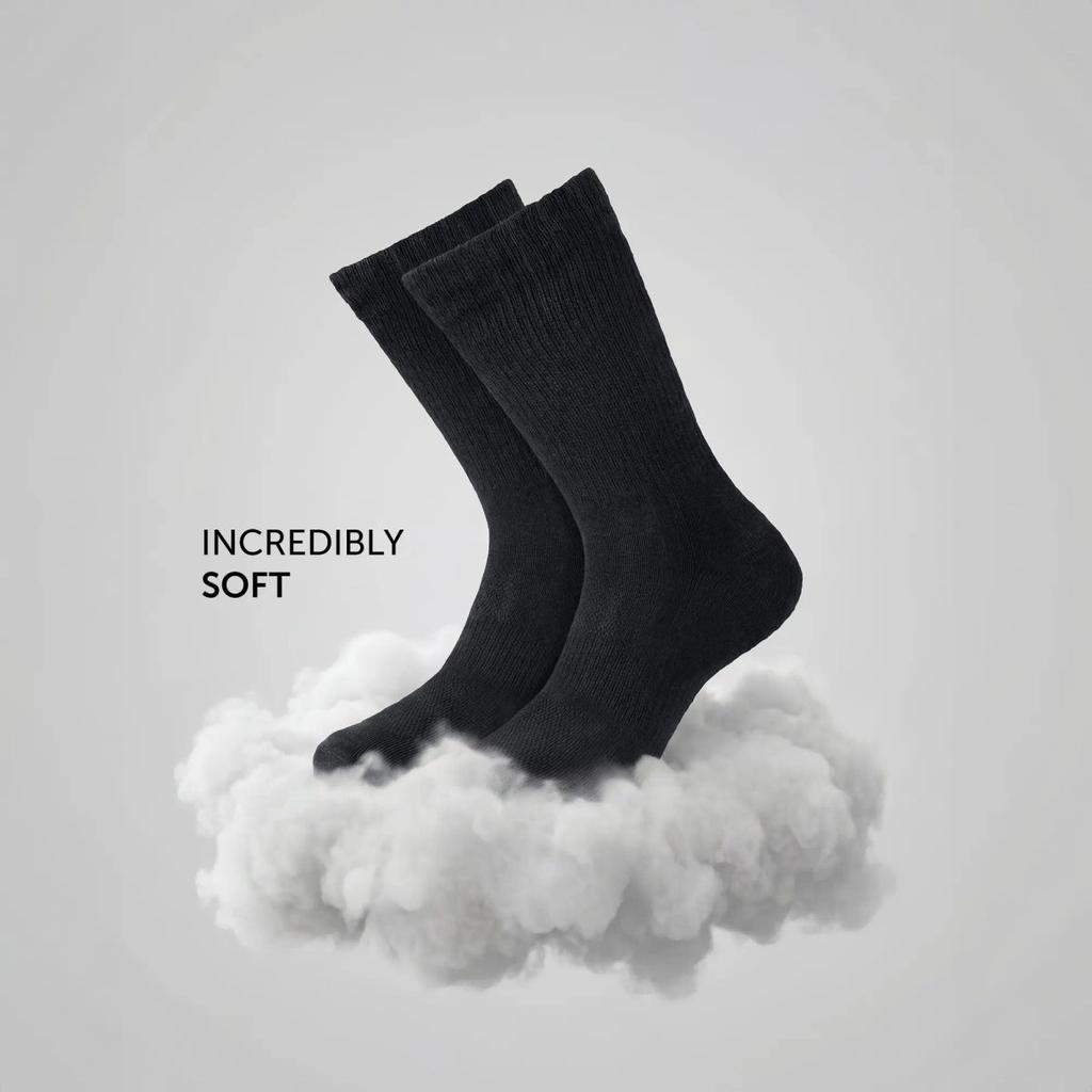 Crew-Length Socks - Pitch Black