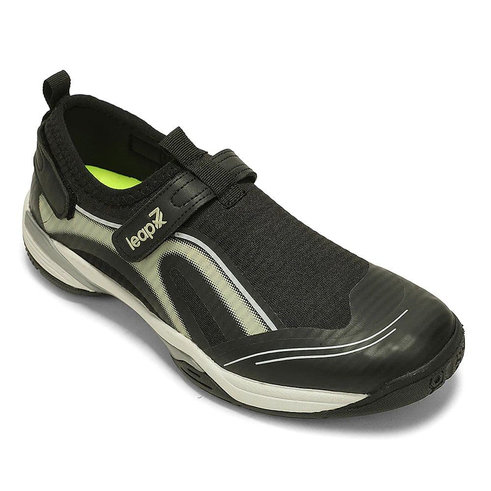Leap7x NEWRACE-1E Black Sports Non Lacing Walking Shoes For Men By Liberty — 6/40 / Black