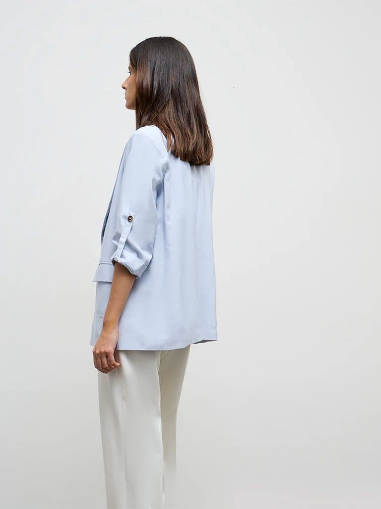 Wardrobe Light Blue Solid Blazer — photo 4