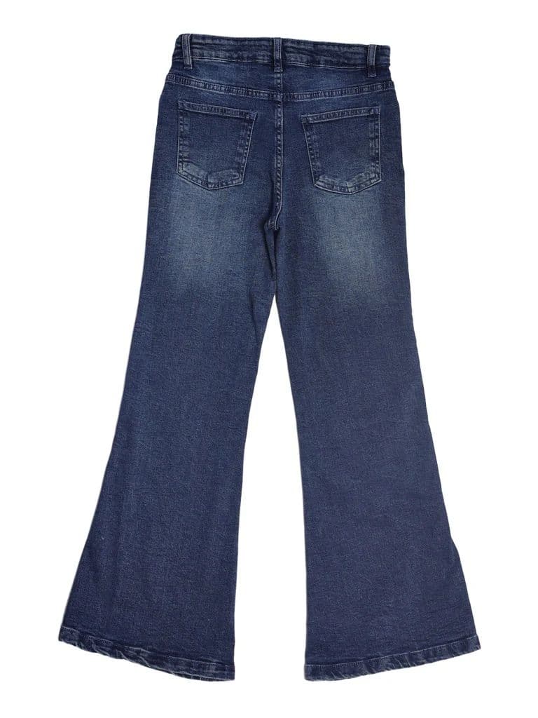 Y&F Kids Girls Blue Stretch Flare-Fit Jeans — photo 4