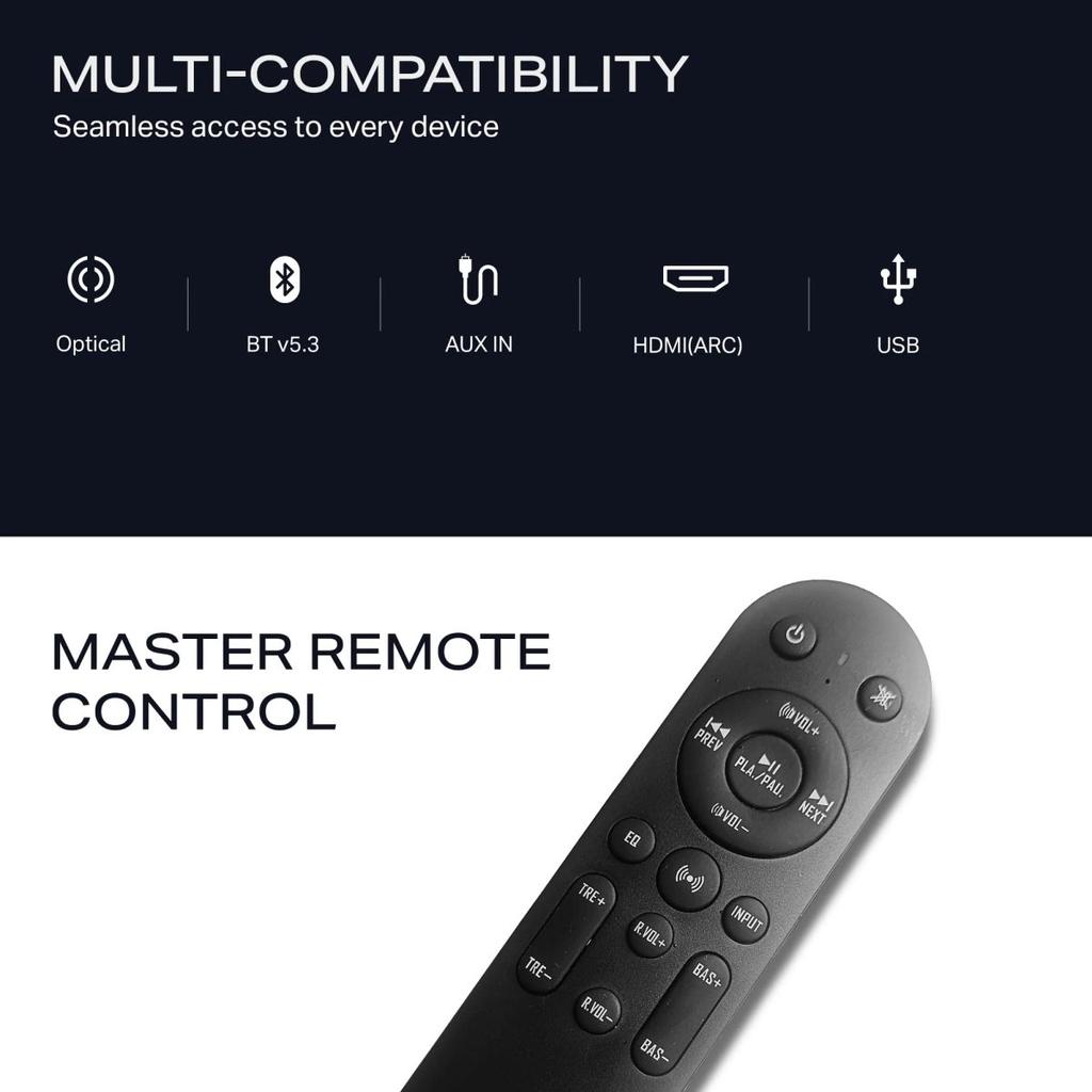 boAt Aavante Prime 5.1 5000D | 500W 5.1 Channel Soundbar with Wired Subwoofer, Satellites & Multi-Connectivity — photo 6