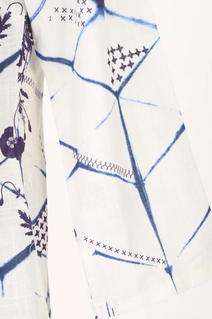 White Floral Printed Pure Cotton Straight Kurta — photo 7