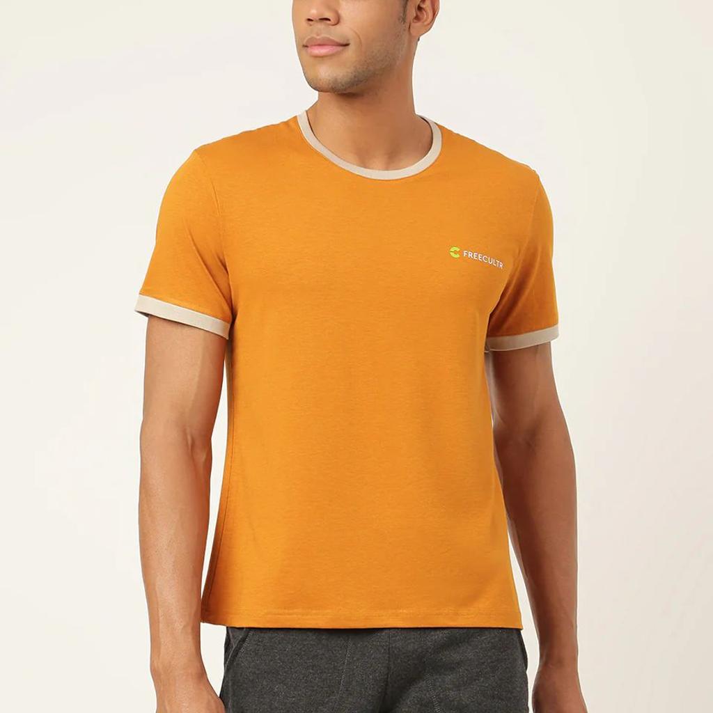 Mustard Yellow Men's Organic Bamboo Casual Tees - Crew Neck (Pack Of 1)