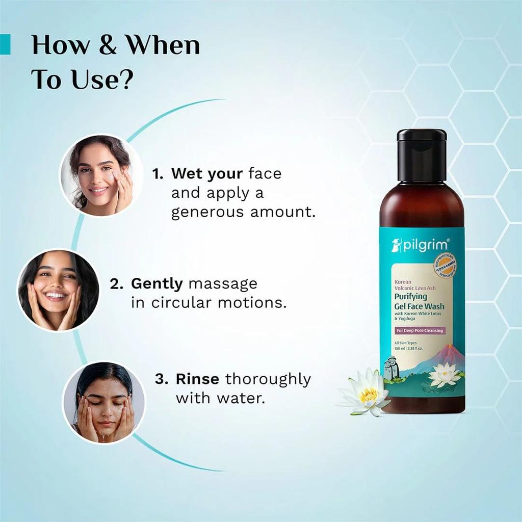 Korean Volcanic Lava Ash Purifying Gel Face Wash with White Lotus & Yugdugu
