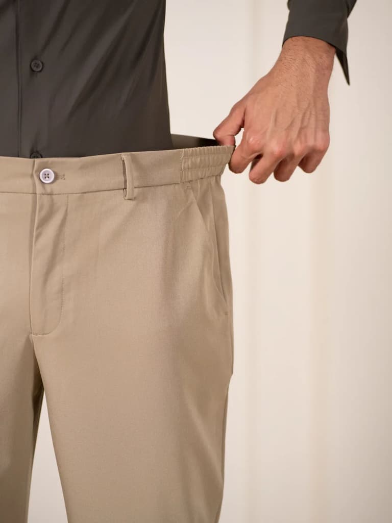 Uncommon Beige 247 Relaxed Fit Smart Formal Trousers — photo 4