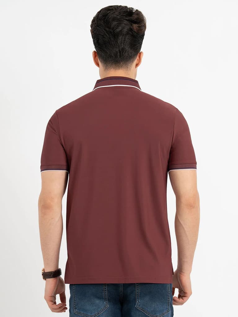 T Shirts for Men in Brick | Polo Half Sleeve T Shirt — photo 3