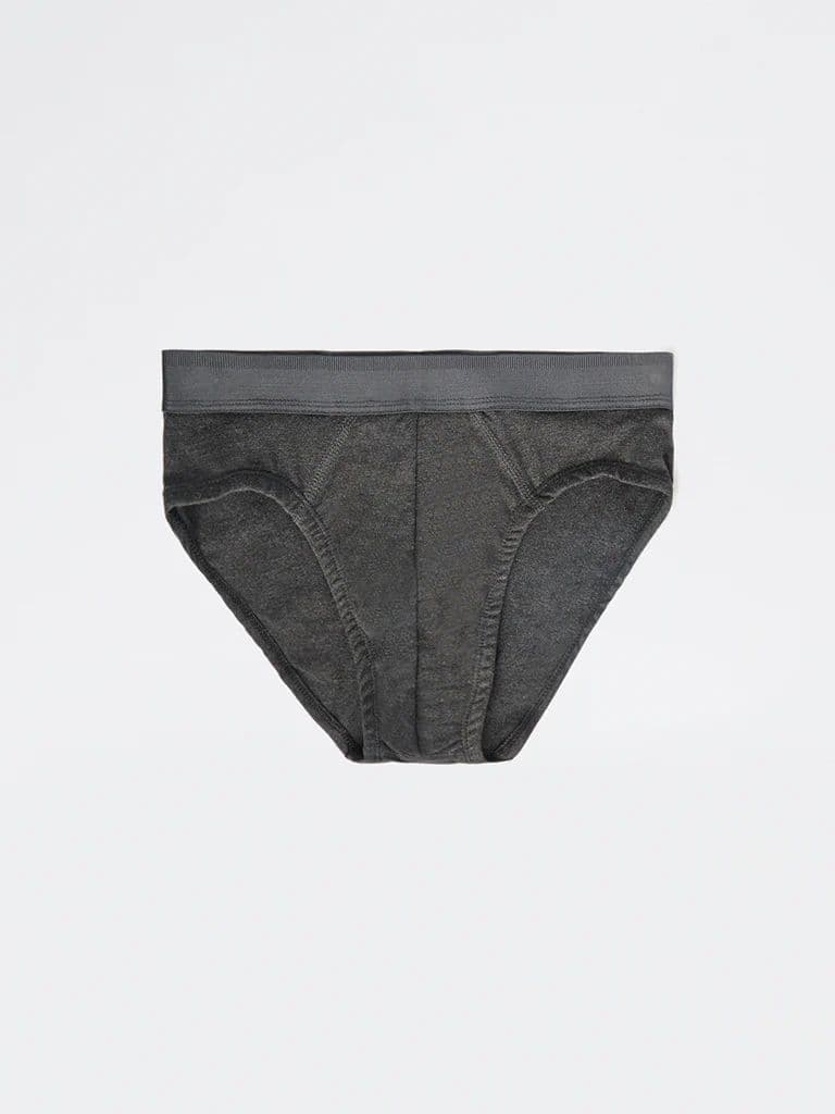 WES Lounge Black Striped Cotton-Blend Briefs - Pack of 3 — photo 3