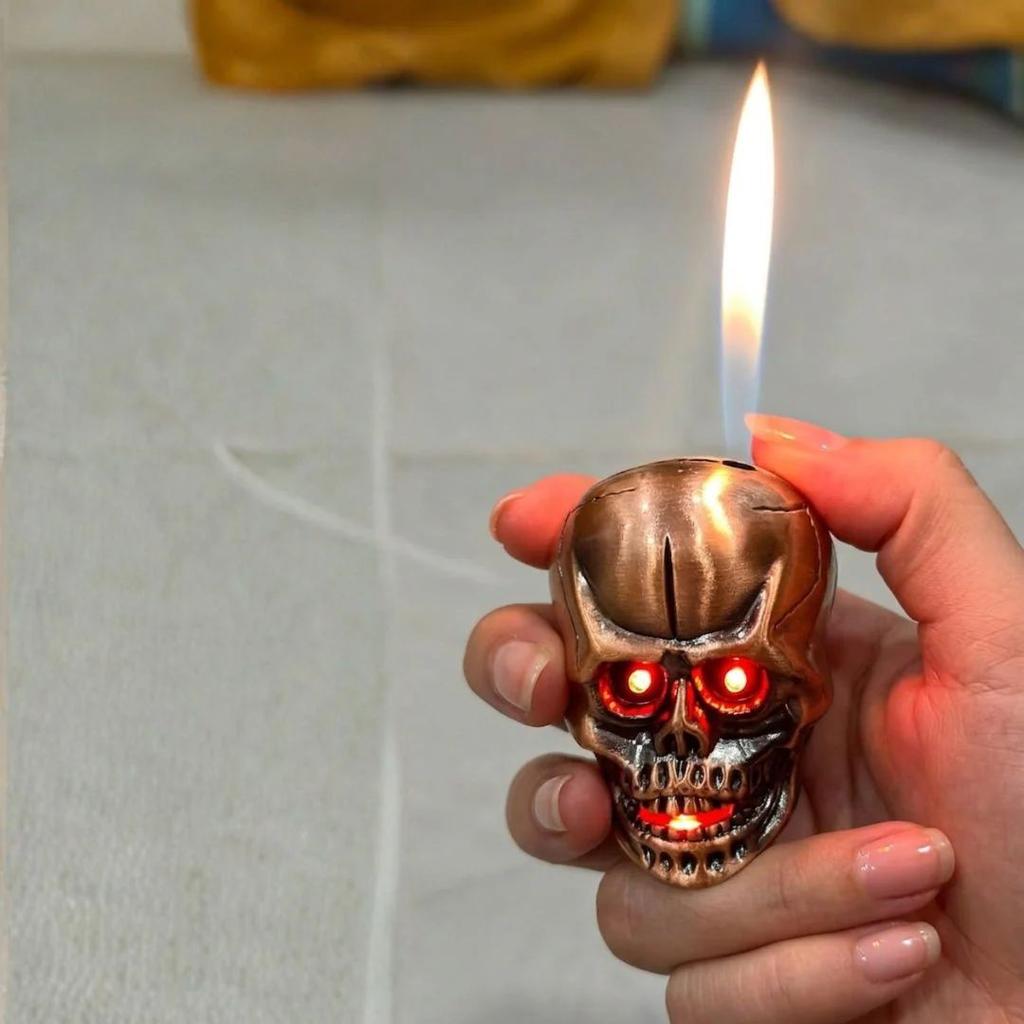 Skull Shaped Butane Lighter | Metal Refillable Windproof Pocket Lighter