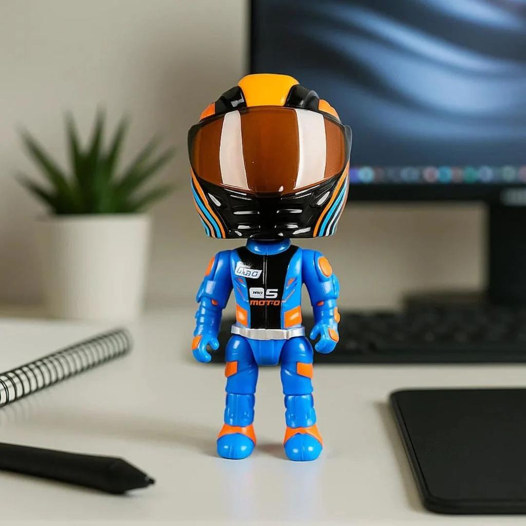 Helmet Metal Mini Figure – Die-Cast Transforming Racing Action Figure (2-in-1 Helmet to Hero) — photo 2